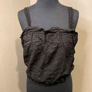 NEW Elan Large Elastic Hem Elastic Neckline Sleeveless Strap Breathable Black